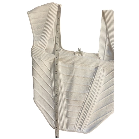 Retrofete Mckenna Crop Top in White Square Neck Stretch Glam Fairy Size XS - Picture 5 of 10